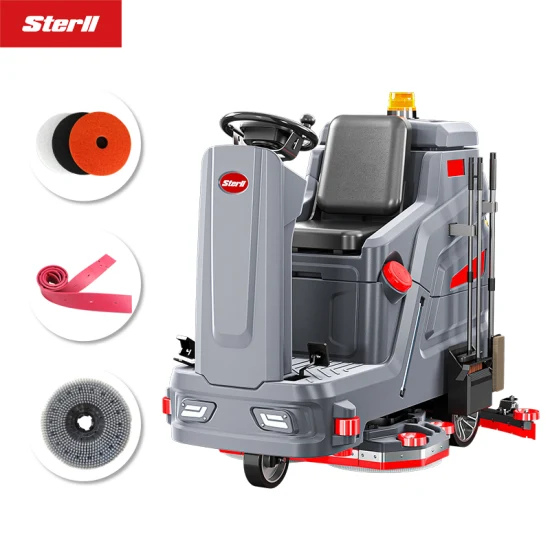 High Quality 915mm Floor Scrubber Cleaning Machine with 124L Tank Capacity